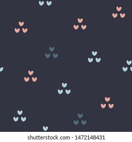 Love hand drawn color seamless pattern. Love, drops, dots, snowflakes cartoon texture. Abstract elements sketch illustration. Simple, kids, baby textile flat background vector design