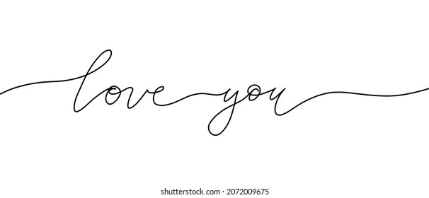 Caligrafía continua dibujada a mano de amor. Banner de tinta moderna o plantilla de tarjeta de saludo. Ilustración del vector