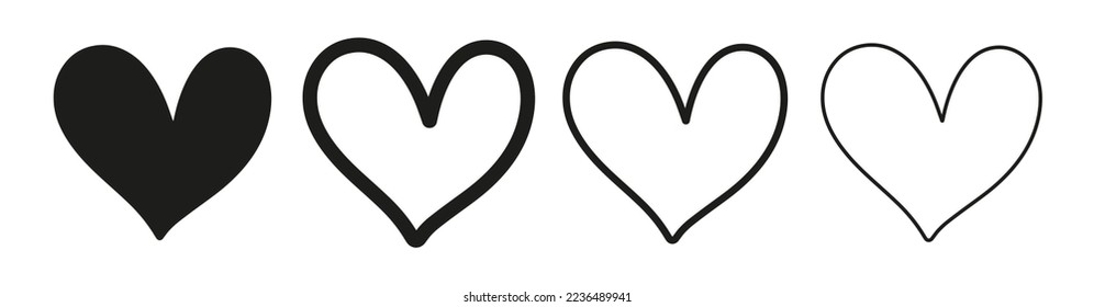 Love hand drawn doodle icons illustration vector set.  