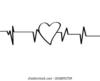 Love hand drawn graffiti with thin lines, dividing shapes. Isolated on a white background. Vector illustration