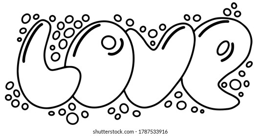 Love hand drawn illustration with bubbles doodle line style vector illustration