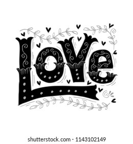 Love Hand Drawn Lettering Stock Vector (Royalty Free) 1143102149 ...