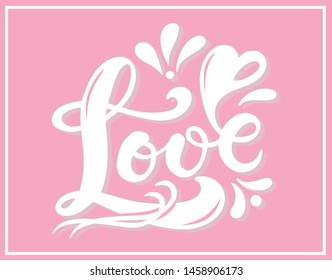 Love. Hand drawn lettering. Vector illustration. Perfect logo for Wedding or Valentine's day design