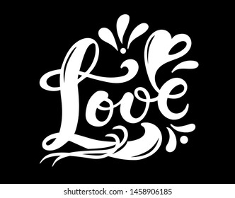 Love. Hand drawn lettering. Vector illustration. Perfect logo for Wedding or Valentine's day design