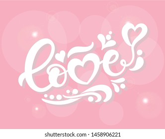 Love. Hand drawn lettering. Vector illustration. Perfect logo for Wedding or Valentine's day design