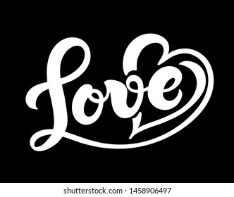 Love. Hand drawn lettering. Vector illustration. Perfect logo for Wedding or Valentine's day design