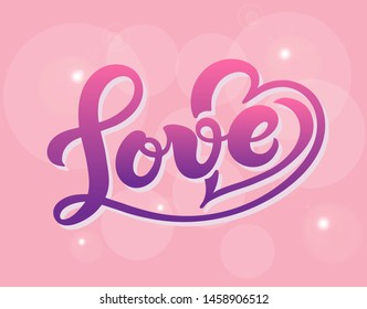 Love. Hand drawn lettering. Vector illustration. Perfect logo for Wedding or Valentine's day design