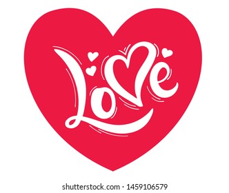 Love. Hand drawn lettering. Vector illustration. Perfect logo for Wedding or Valentine's day design