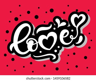 Love. Hand drawn lettering. Vector illustration. Perfect logo for Wedding or Valentine's day design