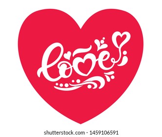 Love. Hand drawn lettering. Vector illustration. Perfect logo for Wedding or Valentine's day design