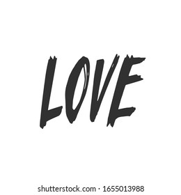 Love. Hand drawn text. Typography Design for printing cards, banners, posters. Vector illustration of lettering.