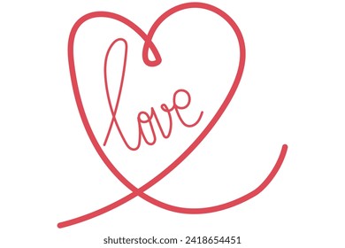 Love Hand Drawn Valentine Day Sticker