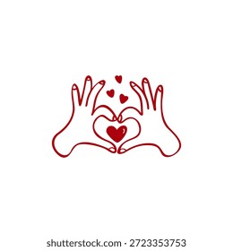 Amor Ilustración vectorial dibujada a mano. Icono de Vector de corazón