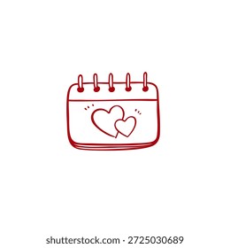 Amor Ilustración vectorial dibujada a mano. Icono de Vector del 14 de febrero