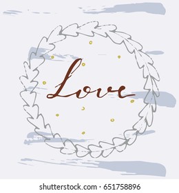 Love hand drawn vector illustration. Vector illustration