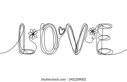 Love Hand Drawn Word Love Doodle Stock Vector (Royalty Free) 1902209002 ...