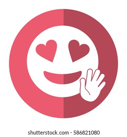 love hand emoticon style icon shadow