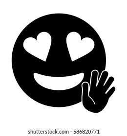 love hand emoticon style pictogram