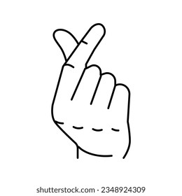 love hand gesture line icon vector. love hand gesture sign. isolated contour symbol black illustration