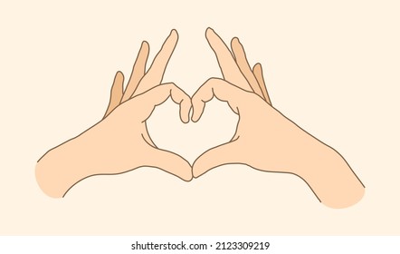 Love hand gesture. People hand with heart sign