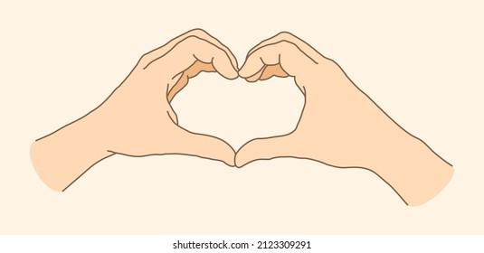 Love hand gesture. People hand with heart sign