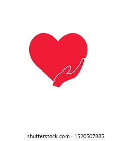Love with Hand Icon Logo Letter Vector Illustration
