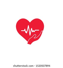 Love with Hand Icon Logo Letter Vector Illustration