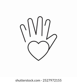 love and hand icon sign vector