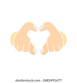Icono de la mano del amor, estilo plano simple, Ilustración vectorial, símbolo, pictograma de la Plantilla del logotipo del diseño, para UI o UX aislado en blanco para el App móvil, editable