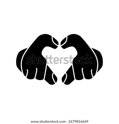 love hand icon, simple flat style, vector illustration, symbol, design logo template pictogram, for ui or ux isolated on white for mobile app, editable