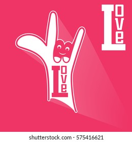 love hand icon for Valentine's Day - vectorillustration