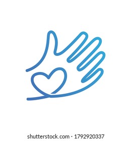 Love Hand Illustration Logo Concept