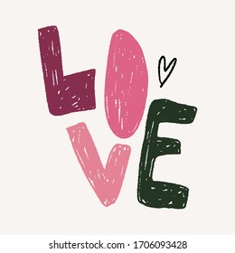 Love. Hand lettering illustration for your design