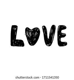 Love. Hand lettering illustration for your design