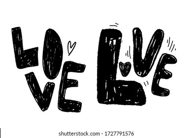 Love. Hand lettering illustration for your desugn