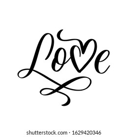 Love. Hand Lettering inscription vector.