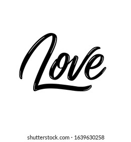 Love - hand lettering inscription vector.