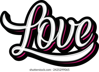 Love  Hand Lettering Typography Vector