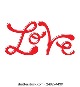 LOVE hand lettering, Valentine day concept