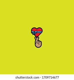 love hand logo, a combination of love hand gestures and love chocolate. vector