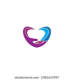 love hand logo design abstract color symbol affection vector illustration