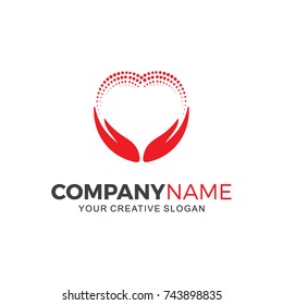 love hand logo medical, Business logo vector  illustration