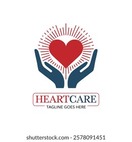 Love And Hand Logo Template Design