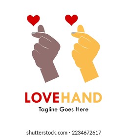 Love hand logo template illustration