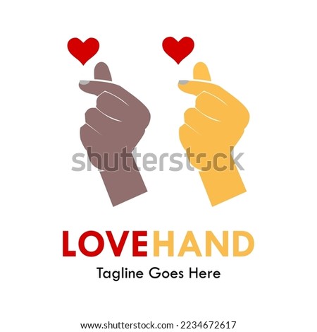 Love hand logo template illustration