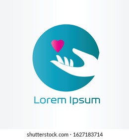 love hand logo vector illustration. hand symbol icon.
