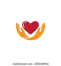 Love und Hand Logo, Vektorgrafik-Design