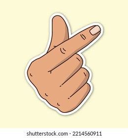 love hand poses, editable cartoon style sticker vector