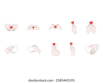 Love Hand Sign Element Set