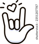 love hand sign emoji sticker